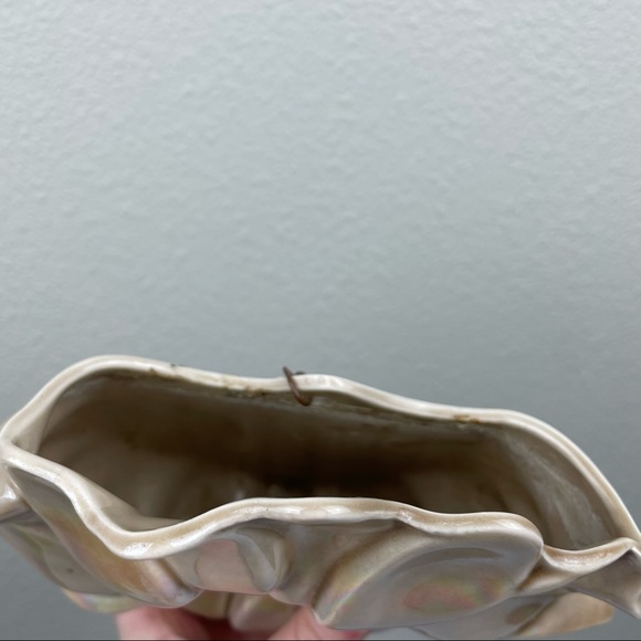 VTG Ceramic Pink Gold Glossy Flower Hanging Wall Pocket Plant Propagation Statio - Picture 11 of 16